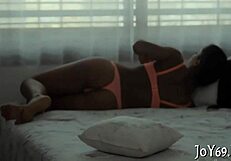 Beautiful girl plays a solo role and enjoys herself with her body