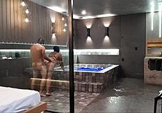 Big tits BBW friend assfucked in luxury motel