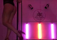 Pov doctora dances on pole showing off curves in hospital setting