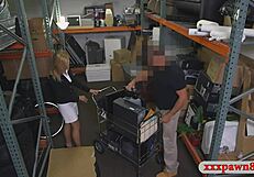 hot blonde milf gets caught and pounded by pawn keeper