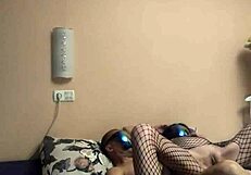 skinny cowgirl rides deep dick in fishnet bodysuit