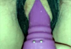 Whoa, 59yo Tennessee slutwife dildo fucked on sawhorse closeup!
