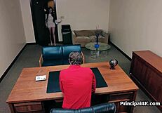 Secretary and vice principal share a private moment at the office