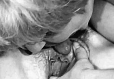 Vintage lesbian women eating pussy in threesome