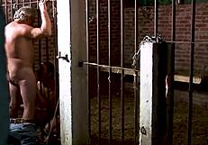 jizzorama - super old grandpa gets perverse stable blowjob from flat-chested brunette