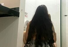 Madrastra Latina Surprises Me in the Bathroom with Tight Pussy Domination