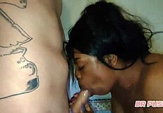 Watch Angolan Beauty Take Huge Cumshots!