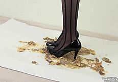 ever seen a japanese woman crush hamburger in stockings?