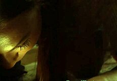 Lesbian slave pleasures herself intensely.