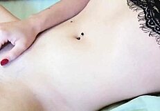 Teen amateur moans during foot licking and tit play masturbation.