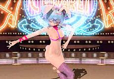Hatsune Miku reveals her full nude body in a seductive bunny costume.