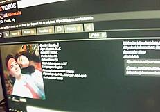 Girlfriend relaxes in front of the desk with couple