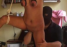 intense bdsm session with fisting and hogtied milf