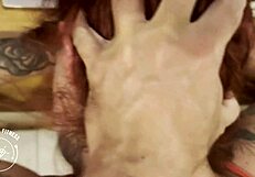 saw hot redhead in kitchen and fucked her