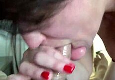 Wife shows blowjob skill and swallows