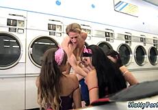 group of men fuck girl laundry day