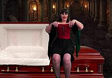 Granny Vampyra works her strapon for intense stroking orgasms with mature big tits in homemade fun.