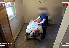 Blonde wife caught cheating during home massage on security cam!