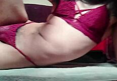 Femboy Latina Cums Hard in Sexy Lingerie