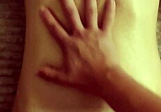 Massaging my cousin's big tits! She's masturbating now!