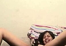 Latina Bent Over for Handjob in Bedroom