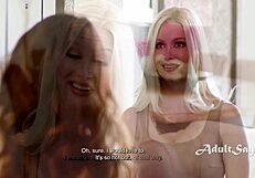 Blonde MILF dives into cute teen's wet pussy!