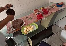 pequena safada arrives to screw and leaves with pussy dripping cum. her tight hole takes it all.