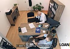 Loan4k Petite 18+ Mina K Does Dirty Deeds on Office Desk for Cash