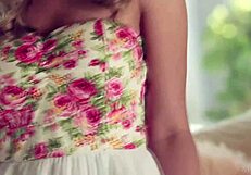 Beautiful teen Kenna James performs a solo striptease.