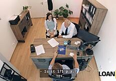 Loan4k Petite 18+ Mina K Does Dirty Deeds on Office Desk for Cash