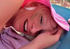 Hey, watch this blonde teen get anal pounded by big cock and dildo