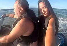 Insane! Latina Teen's First Time on Jet Ski Turns Wild at Guarujá Beach!