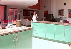 Horny Brunette Lesbian Feels Intense Pleasure Disciplining Messy Roommate