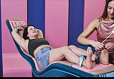 thick busty alice peachy gets extreme tickling with sabina