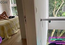 Horny cute ass rides dildo roundly