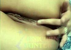 Fat Latina Curvy Amateur Rubs Pussy And Fingers Ass In Bed