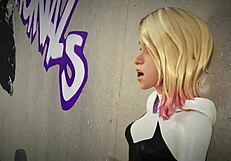 Spiderman and Gwen are fucking on the roof in this intense scene