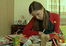 Fucking brunette Russian teen in heels and cowgirl position 😈