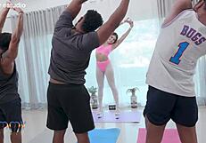 gabily castro, 20-year-old brazilian trainer, handles intense double penetration with three big cocks