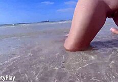 Sweet shaved pussy, look at that juicy piss in water!