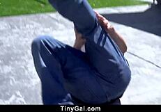 Big Dick Guy Spanks Tiny 18+ Teen Before Hardcore Missionary Bang