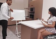 Bangbros - Darrell Deeps finds huge dick not enough for Athenea Rose, calls neighbor for double big black cock