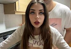 Quick Fuck In Kitchen Stepfather Cums