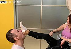 i love sporty mistress sofi choking slave while he licks her sweaty socks