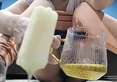 Mature woman discusses tampon and pissing