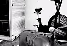 creeper sneaks in for an ass massage while she's working out hard