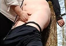 French Housewife Humiliated in Broceliande Forest Bondage Session.