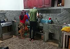 my perverted neighbor flashes her big ass in uniform while I'm there