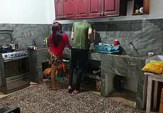 my perverted neighbor flashes her big ass in uniform while I'm there