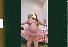 Mature Old Cougar Dances Topless, Showing Off Saggy Tits for the Camera